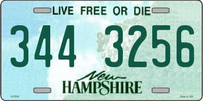 NH license plate 3443256