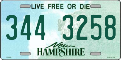 NH license plate 3443258