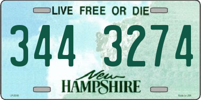 NH license plate 3443274