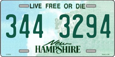 NH license plate 3443294