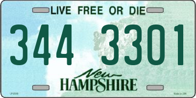 NH license plate 3443301