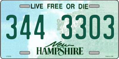 NH license plate 3443303