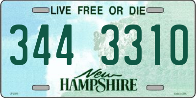 NH license plate 3443310