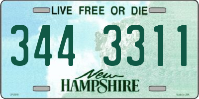 NH license plate 3443311