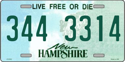 NH license plate 3443314
