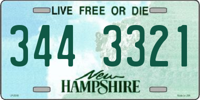 NH license plate 3443321