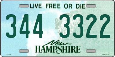 NH license plate 3443322