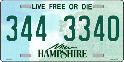 NH license plate 3443340