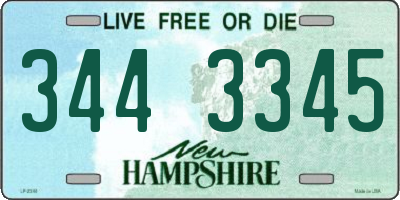 NH license plate 3443345