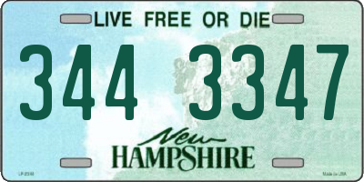 NH license plate 3443347