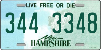 NH license plate 3443348