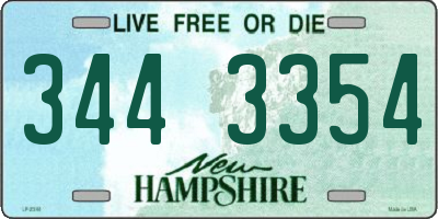 NH license plate 3443354
