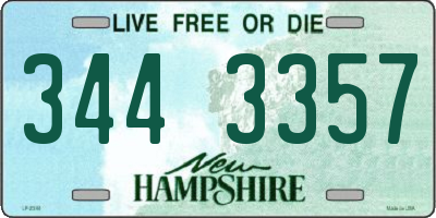 NH license plate 3443357
