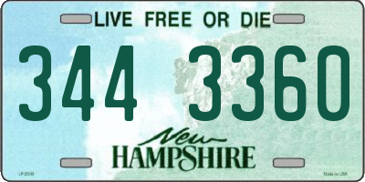 NH license plate 3443360