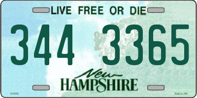 NH license plate 3443365