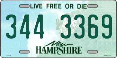 NH license plate 3443369