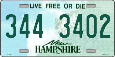 NH license plate 3443402