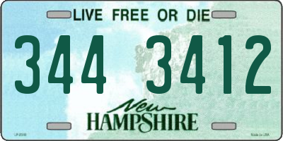 NH license plate 3443412