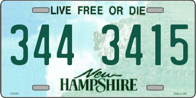 NH license plate 3443415