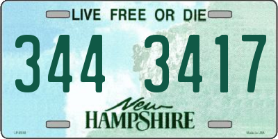 NH license plate 3443417