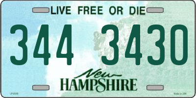 NH license plate 3443430