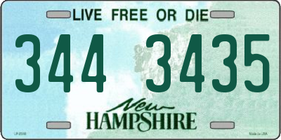NH license plate 3443435