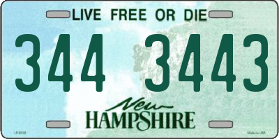 NH license plate 3443443