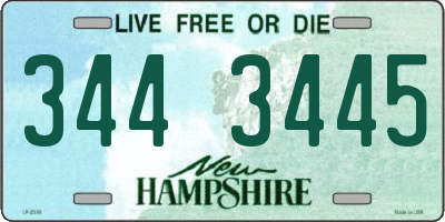 NH license plate 3443445