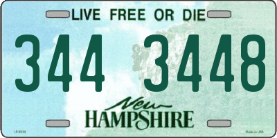 NH license plate 3443448