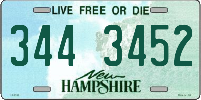 NH license plate 3443452