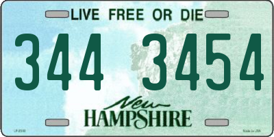 NH license plate 3443454