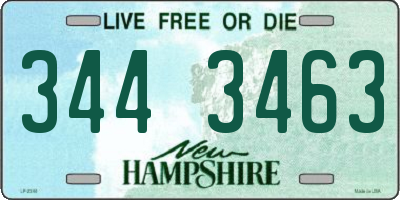 NH license plate 3443463