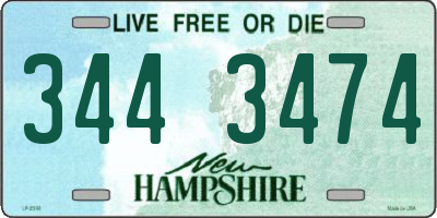 NH license plate 3443474