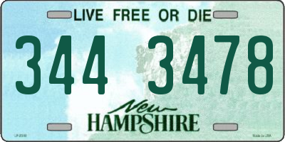 NH license plate 3443478
