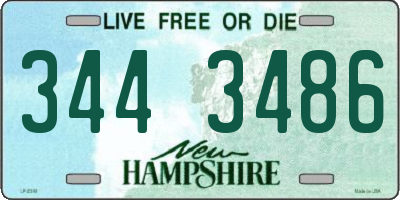NH license plate 3443486