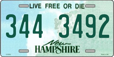 NH license plate 3443492
