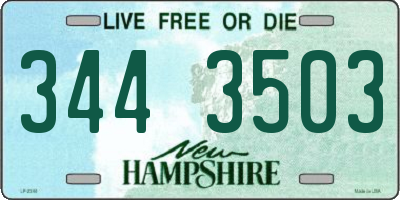 NH license plate 3443503