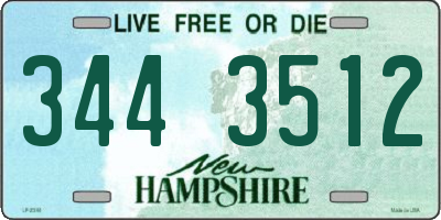 NH license plate 3443512