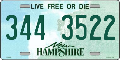 NH license plate 3443522