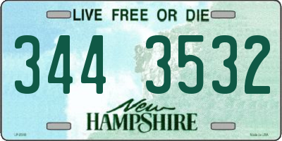 NH license plate 3443532