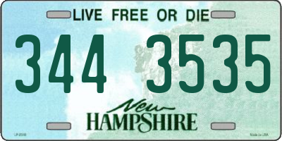 NH license plate 3443535