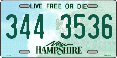 NH license plate 3443536