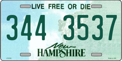 NH license plate 3443537