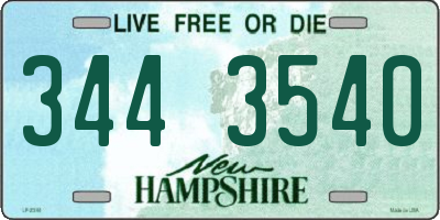 NH license plate 3443540