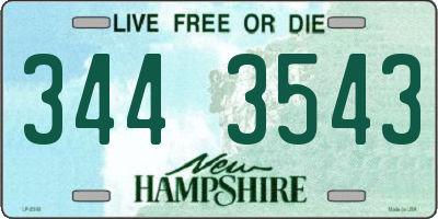 NH license plate 3443543