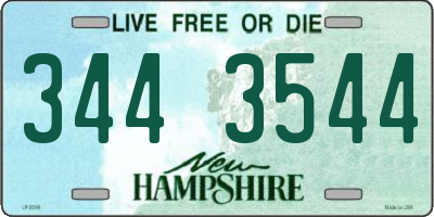 NH license plate 3443544