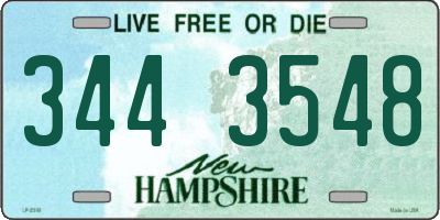 NH license plate 3443548