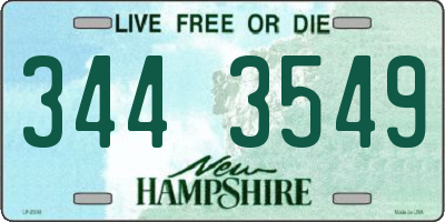 NH license plate 3443549