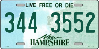 NH license plate 3443552