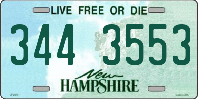 NH license plate 3443553